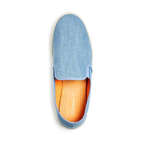 RIVIERA Mens Light Blue Goring Jeans Round Toe Platform Slip On Sneakers 41 - Picture 3 of 3